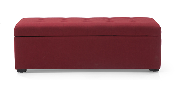 Savron Upholstered Storage Bench(Sangeria Red)